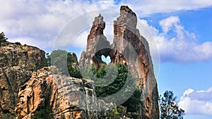 Corsica island, France.  red rocks of Calanques de Piana.