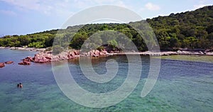 Corsica island people swimming