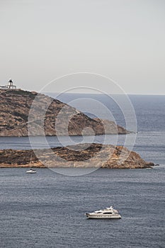 Calvi, Revellata lighthouse, beach, Pointe De La Revellata, skyline, Corsica, Haute Corse, France, Europe, island