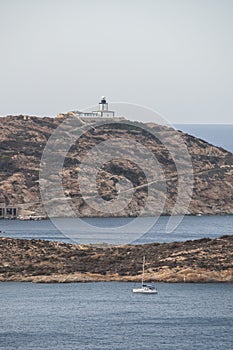 Calvi, Revellata lighthouse, beach, Pointe De La Revellata, skyline, Corsica, Haute Corse, France, Europe, island