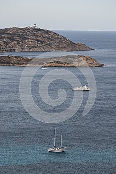 Calvi, Revellata lighthouse, beach, Pointe De La Revellata, skyline, Corsica, Haute Corse, France, Europe, island