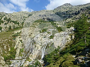 Corsican landscape with waterfall