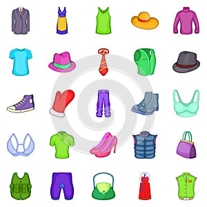 Corslet icons set, cartoon style