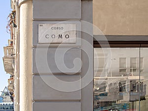 Corso Como street plate, Milan photo