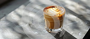 Cortado Coffee on Gray Table photo