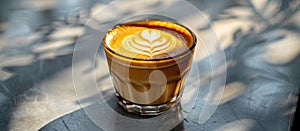 Cortado Coffee on Gray Table photo