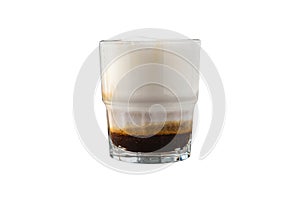 Cortado coffee on a white background. Traditional coffee in Spain photo