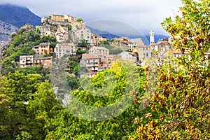 Corte - impressive medieval town in Corsica, France photo