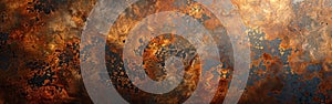 Corten Steel Stone Texture Banner - Orange Brown Rustic Grunge Metal Background Panorama