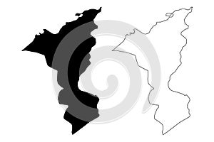 Cortes Department Republic of Honduras, Departments of Honduras map vector illustration, scribble sketch CortÃ©s map