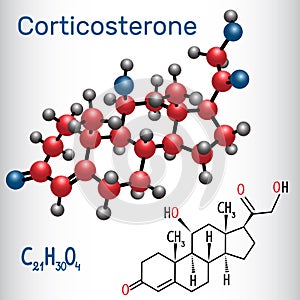 Corticosterone steroid hormone - structural chemical formula a