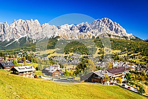 Cortina d`Ampezzo, Italy - Sesto Dolomites mountain range, Alps in South Tyrol photo