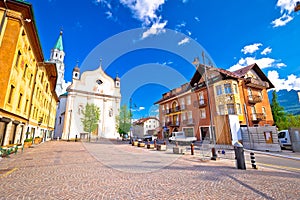 Cortina d` Ampezzo main square architecture view