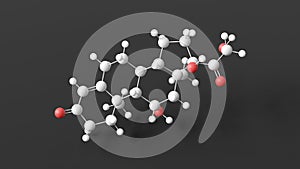 cortisol molecular structure, steroid hormone, ball and stick 3d model, structural chemical formula with colored atoms