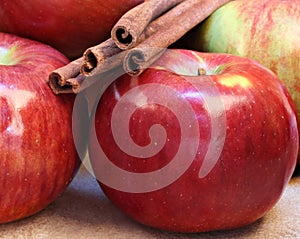 Cortland Apples and Cinnamon Sticks