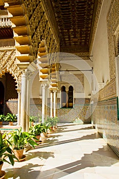 Cortyard at Real Alcazar, Sevilla, Spain photo