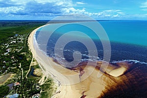 Corumbau, Bahia, Brazil: View of beautiful beach with two colors of water. photo