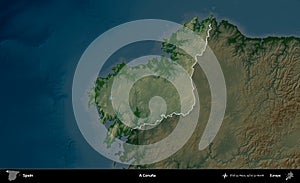 A Coruna highlighted, Spain. Physical