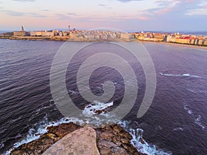 Coruna. Aerial view in Riazor. Galicia.Spain. Drone Photo photo