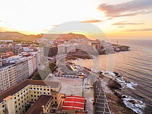 Coruna. Aerial view in Riazor. Galicia.Spain. Drone Photo photo