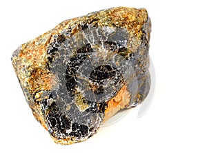 Corundum rock isolated on white