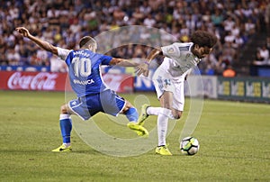 CoruÃÂ±a,Spain .August 20, 2017 .Marcelo and Florin Andone