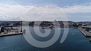 Coruña Skyline Galicia Spain Aerial View