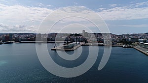 Coruña Skyline Galicia Spain Aerial View