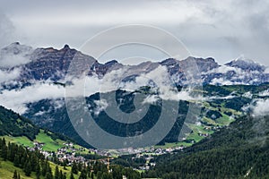 Corvara in Badia mountain landscape, Italy