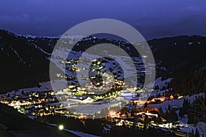 Corvara in Badia, night landscape