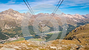 Looking over the Engadin Valley from the Corvatsch cable car photo