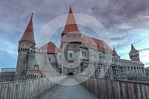 Corvin Castle from Hunedoara, Romania photo