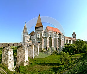 Corvin Castle in Hunedoara, Romania photo