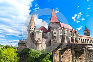 Corvinesti castle in the middle of transylvania, Hunedoara, Romania