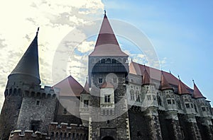 The Corvins Castle build by John Hunyadi, details of the roof