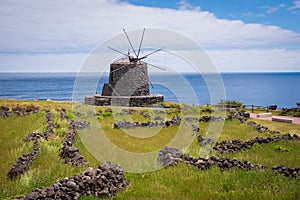 Corvo Island, Azores - Ancient stone mill by the coast