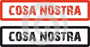 Cosa nostra  stamp on white background photo