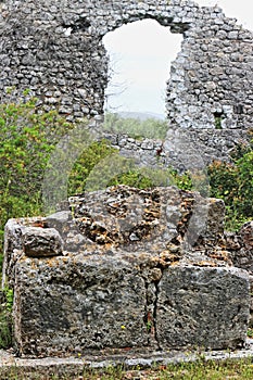 The ruins of the ancient city of Cosa in central Italy photo