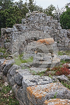 The ruins of the ancient city of Cosa in central Italy photo