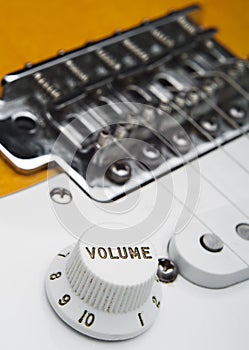 Coseup of electric guitar volume