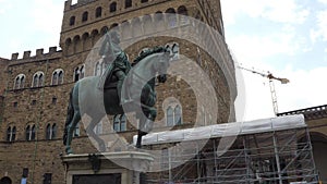 Cosimo Statue on Signoria Square in Florence called Statua equestre di Cosimo - Tuscany