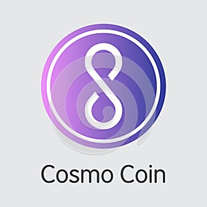 COSM - Cosmo Coin. The Market Logo of Coin or Market Emblem.