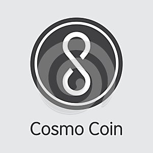 COSM - Cosmo Coin. The Trade Logo of Money or Market Emblem.