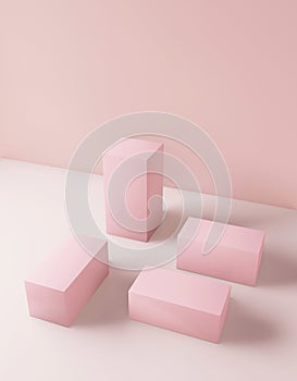 Cosmetic background Pink colour for product presentation, for fashion magazine illustration
