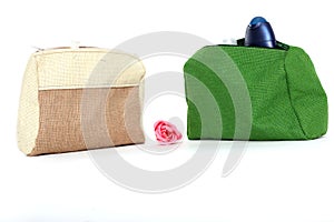 Cosmetic bag from natural jute