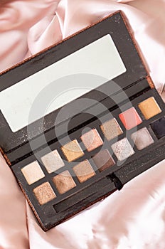 Cosmetic for Beautiful makeup on silk background