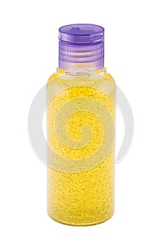 Cosmetic bottle with shower scrub