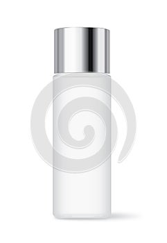 Cosmetic bottle with silver cap