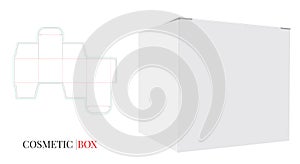 Cosmetic Box Template, Vector with die cut / laser cut layers. Paperboard Blank Cream Box 50 ml