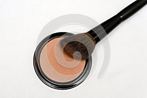 Cosmetic brushes, akeup brushes on a white background